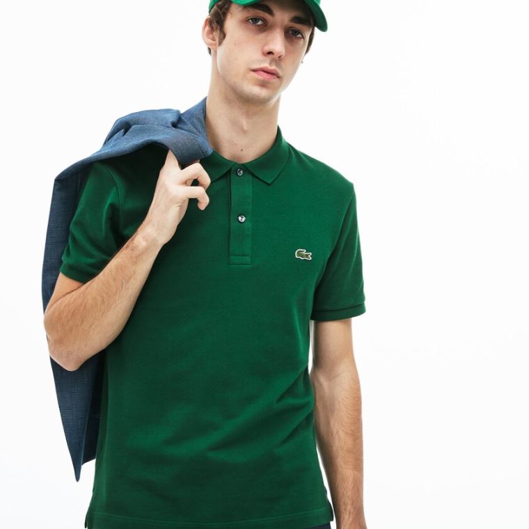 Lacoste Slim Fit Polo in Petit Piqué Zelene | ITG88UFX