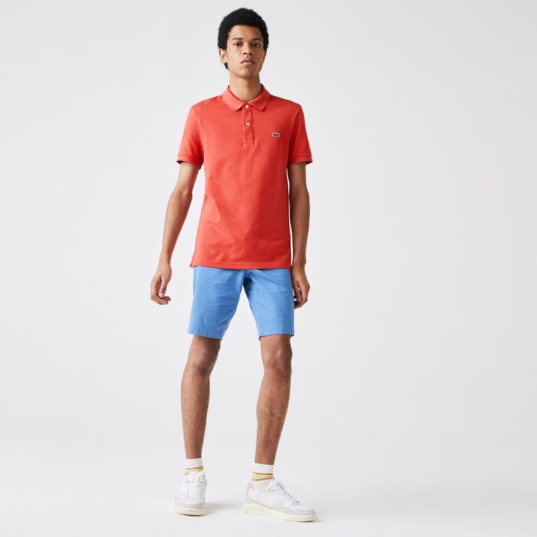 Lacoste Slim Fit Polo in Petit Piqué Červené | H8jZUQ8j