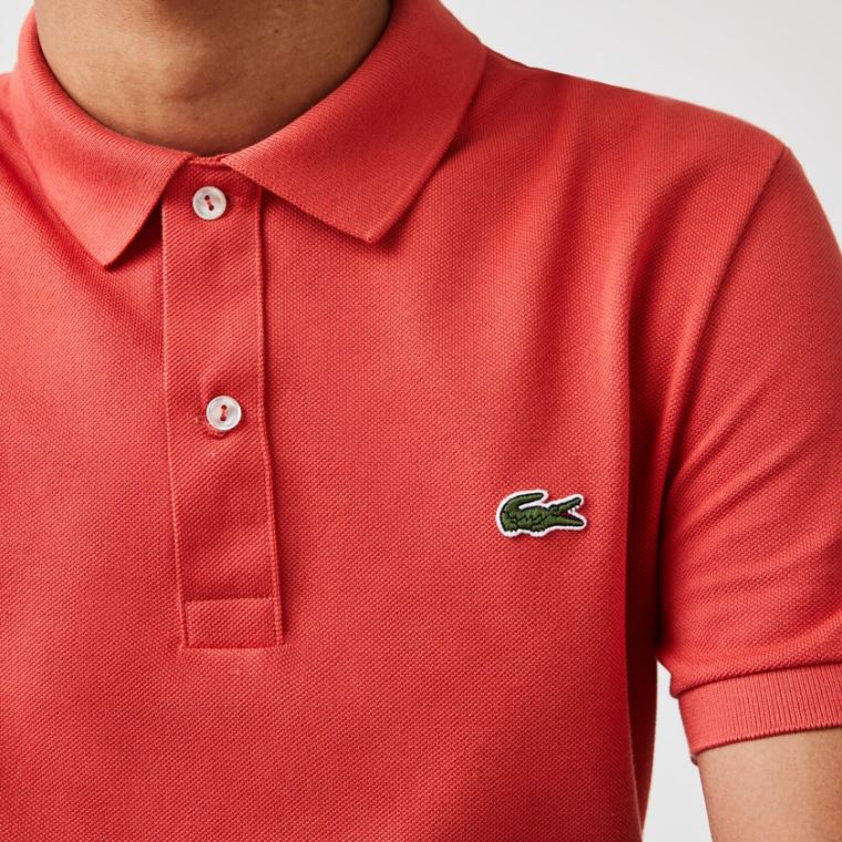 Lacoste Slim Fit Polo in Petit Piqué Červené | H8jZUQ8j