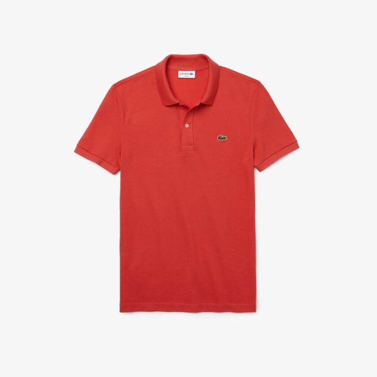 Lacoste Slim Fit Polo in Petit Piqué Červené | H8jZUQ8j