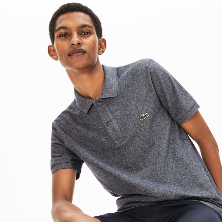 Lacoste Slim Fit Polo in Petit Piqué Šedé | JuYNdObJ