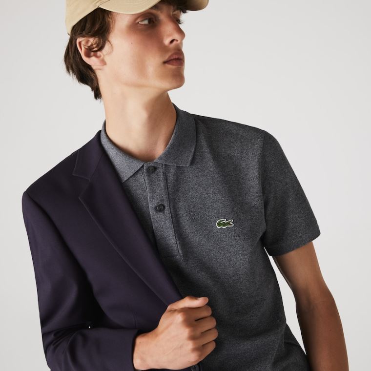 Lacoste Slim Fit Polo in Petit Piqué Šedé | JuYNdObJ