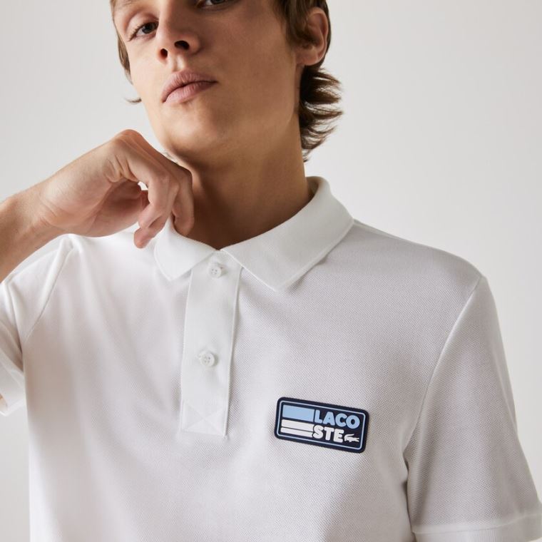 Lacoste Slim Fit Solid Bavlněné Piqué Polo With Badge Bílé | jSTLIFzF