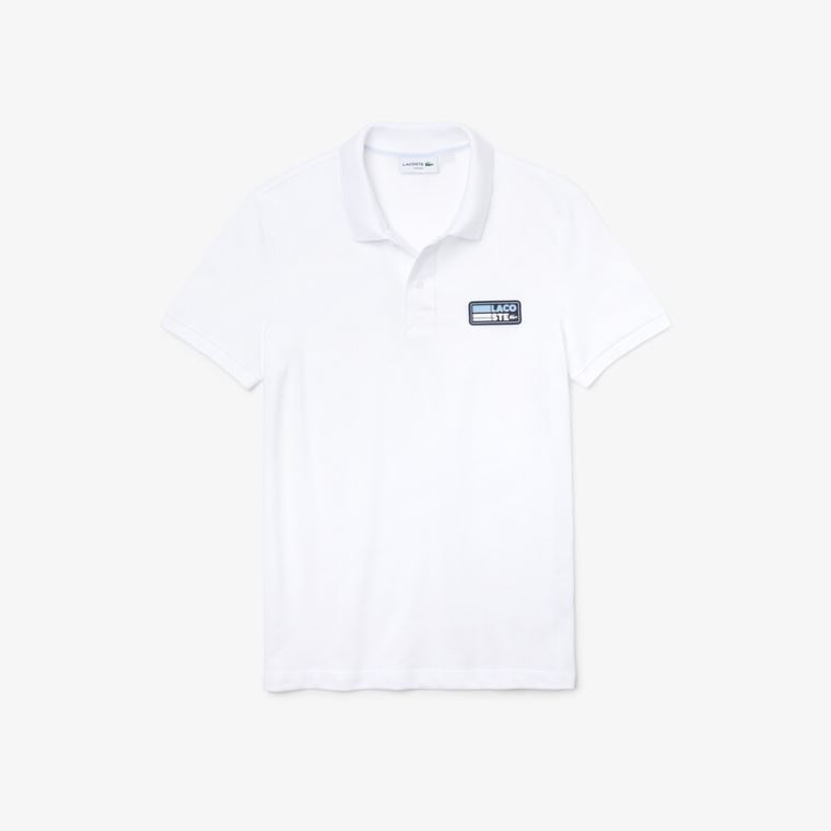 Lacoste Slim Fit Solid Bavlněné Piqué Polo With Badge Bílé | jSTLIFzF