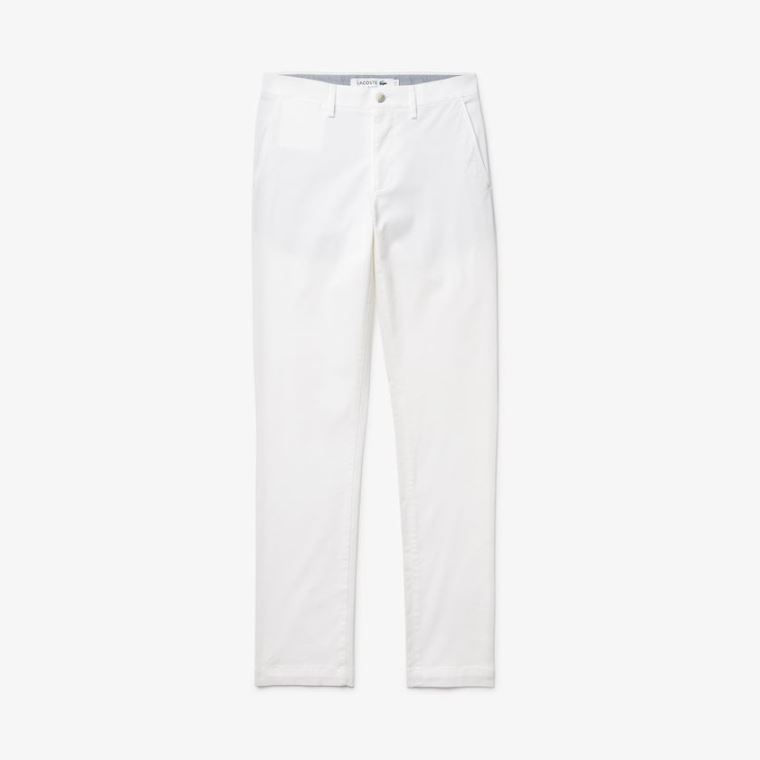 Lacoste Slim Fit Stretch Gabardine Chino Pants Bílé | eaNamQPC