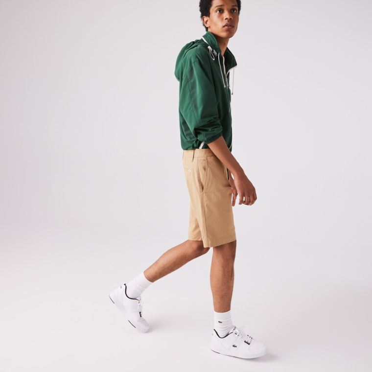 Lacoste Slim Fit Stretch Gabardine Shorts Béžový | fupYs6FX