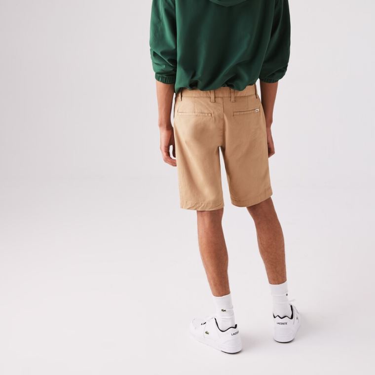 Lacoste Slim Fit Stretch Gabardine Shorts Béžový | fupYs6FX