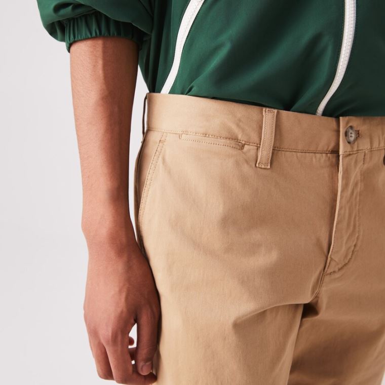 Lacoste Slim Fit Stretch Gabardine Shorts Béžový | fupYs6FX