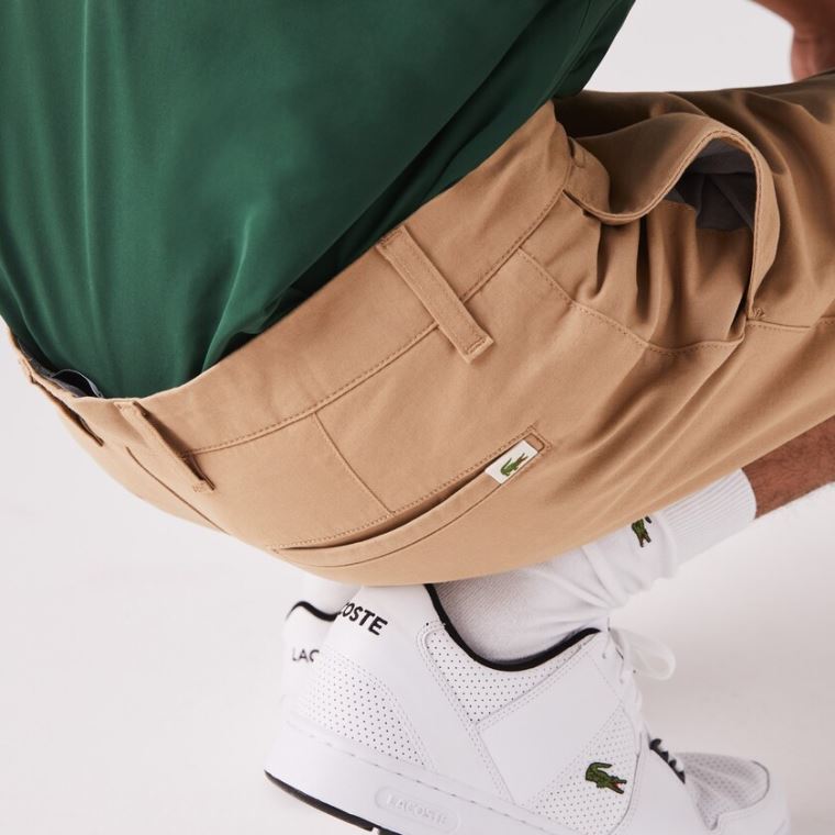 Lacoste Slim Fit Stretch Gabardine Shorts Béžový | fupYs6FX