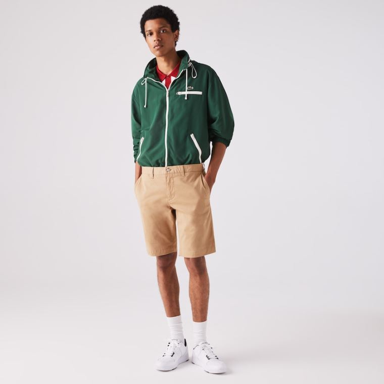 Lacoste Slim Fit Stretch Gabardine Shorts Béžový | fupYs6FX