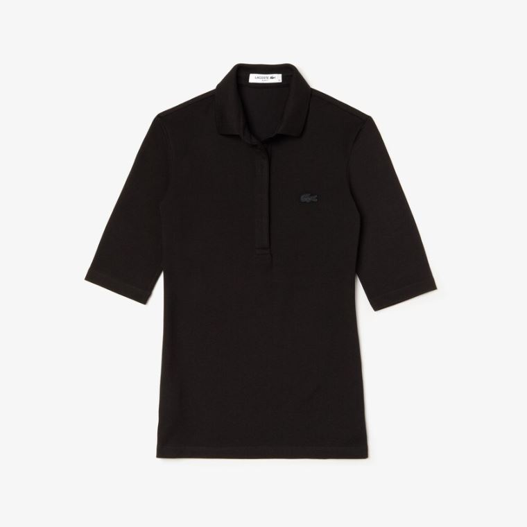 Lacoste Slim Fit Stretch Mini Piqué Polo Shirt Černé | Notv1MaX