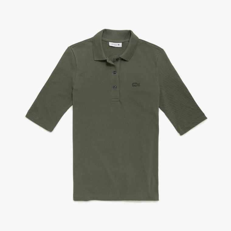 Lacoste Slim Fit Supple Bavlněné Polo Hnědožlutý Zelene | JKanHRV0