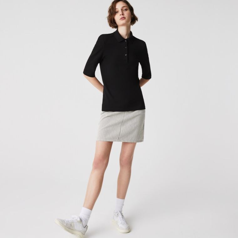 Lacoste Slim Fit Supple Bavlněné Polo Černé | Lrlva4m0