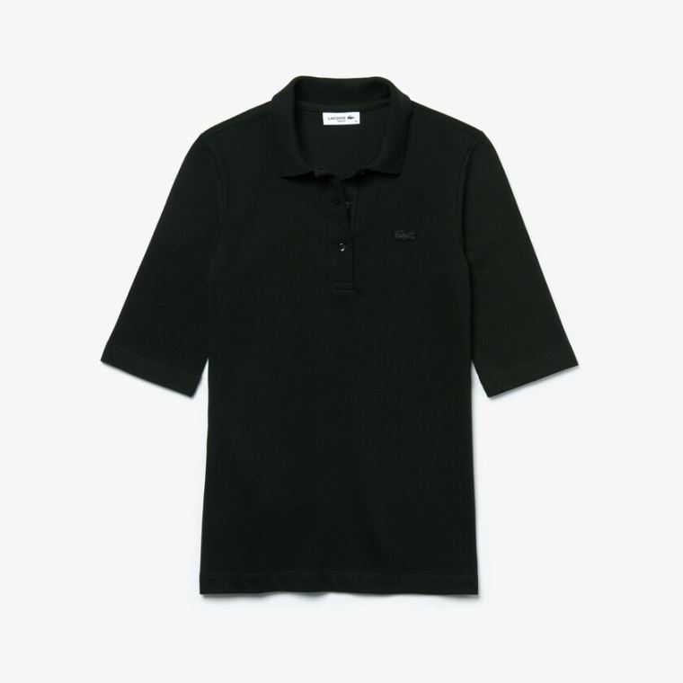 Lacoste Slim Fit Supple Bavlněné Polo Černé | Lrlva4m0