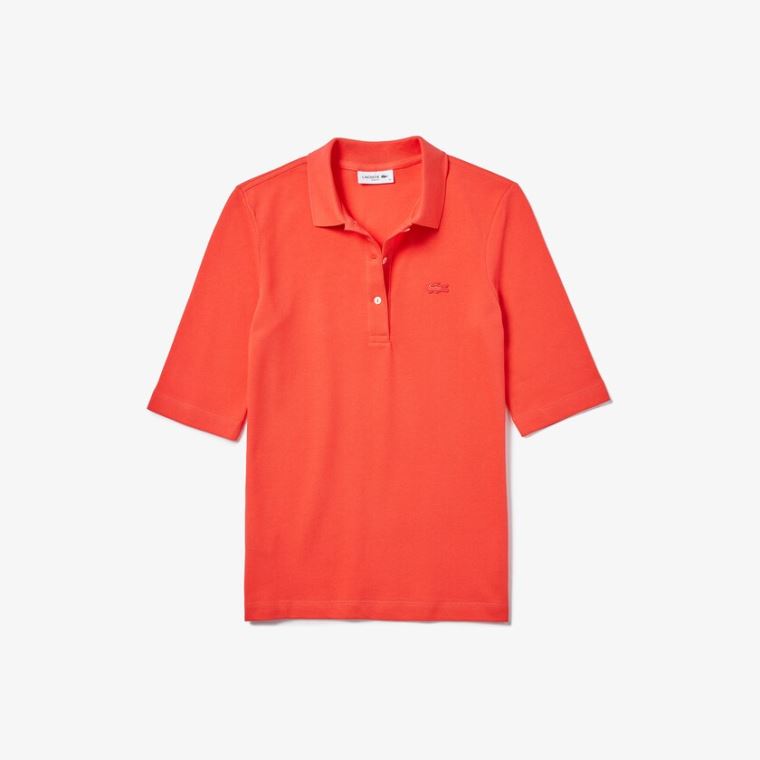 Lacoste Slim Fit Supple Bavlněné Polo Červené | fY4iSwPf