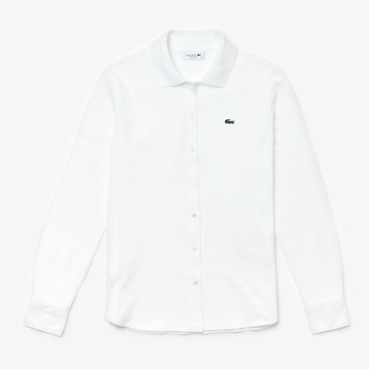 Lacoste Soft Bavlněné Oxford Style Polo Shirt Bílé | lsiKCjvz