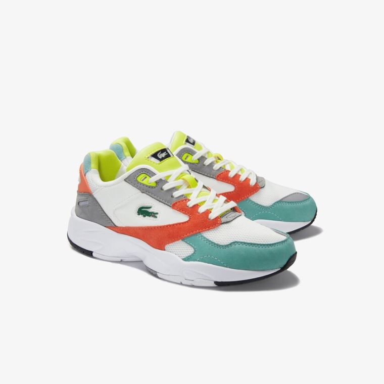 Lacoste Storm 96 LO Mesh and Læder Sneakers Oranžové Světle Zelene | TQKMsbQm