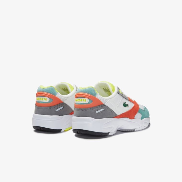 Lacoste Storm 96 LO Mesh and Læder Sneakers Oranžové Světle Zelene | TQKMsbQm