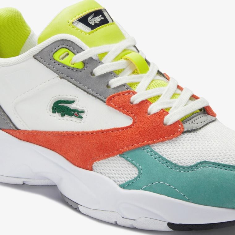 Lacoste Storm 96 LO Mesh and Læder Sneakers Oranžové Světle Zelene | TQKMsbQm