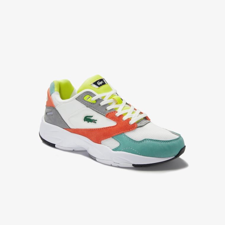 Lacoste Storm 96 LO Mesh and Læder Sneakers Oranžové Světle Zelene | TQKMsbQm