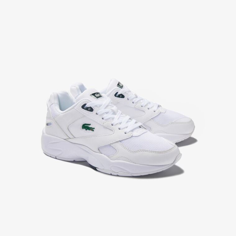 Lacoste Storm 96 LO Textilní and Læder Sneakers Bílé | SeGn5wIr