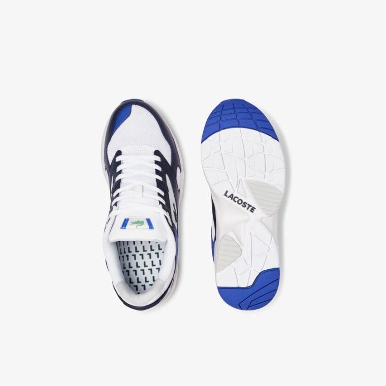 Lacoste Storm 96 Lo Mesh Colour-Pop Sneakers Bílé Tmavě Blankyt | CKmktuEm