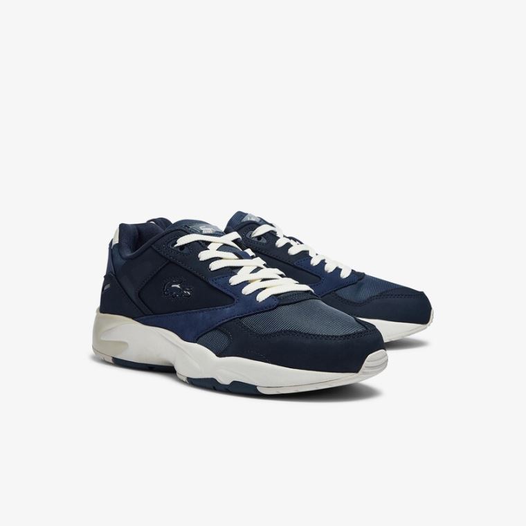 Lacoste Storm 96 Lo Nubuck Læder Sneakers Tmavě Blankyt | G3zrdHpX