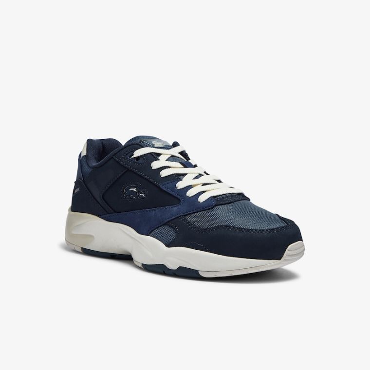 Lacoste Storm 96 Lo Nubuck Læder Sneakers Tmavě Blankyt | G3zrdHpX