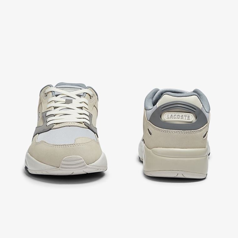 Lacoste Storm 96 Lo Nubuck Læder Sneakers Béžový Šedé | I9Bz6awv