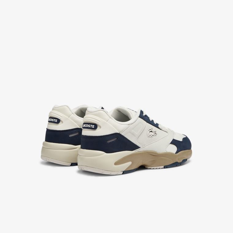 Lacoste Storm 96 Lo Nubuck Læder Sneakers Bílé Tmavě Blankyt | anBUkKlZ