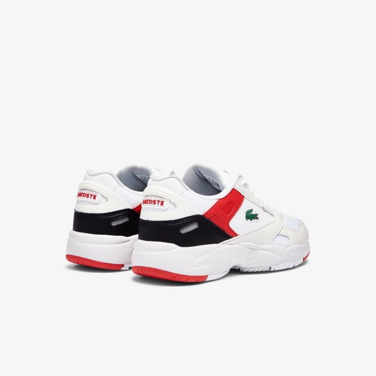 Lacoste Storm 96 Lo Syntetická and Læder Sneakers Bílé Červené | 59aZnD0z