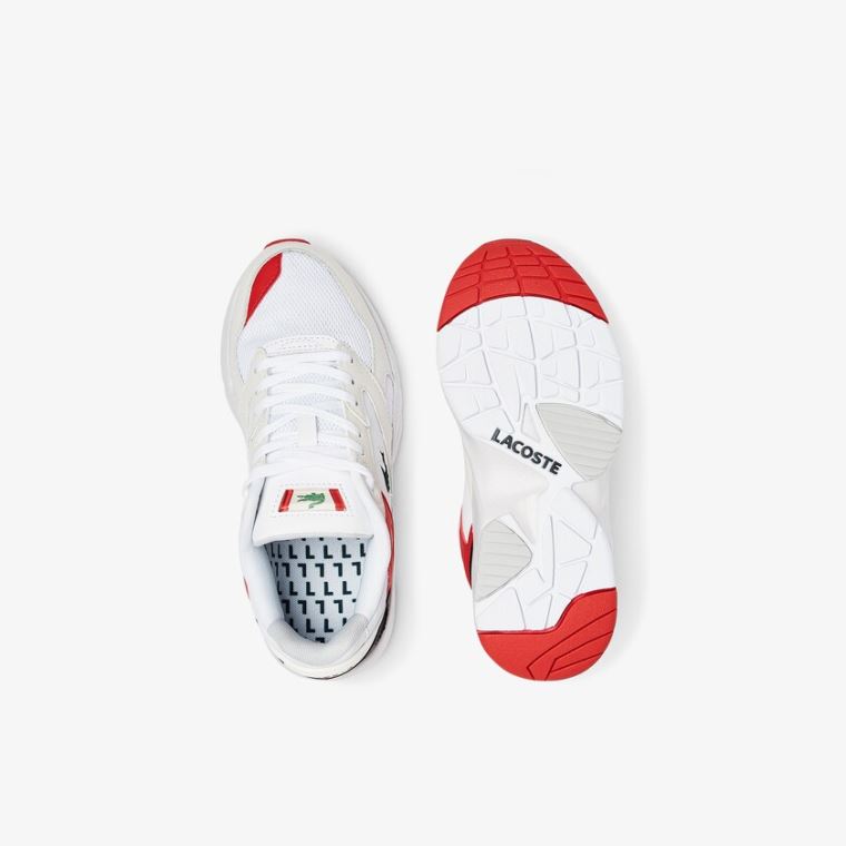 Lacoste Storm 96 Lo Syntetická and Læder Sneakers Bílé Červené | 59aZnD0z