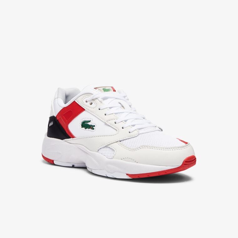 Lacoste Storm 96 Lo Syntetická and Læder Sneakers Bílé Červené | 59aZnD0z