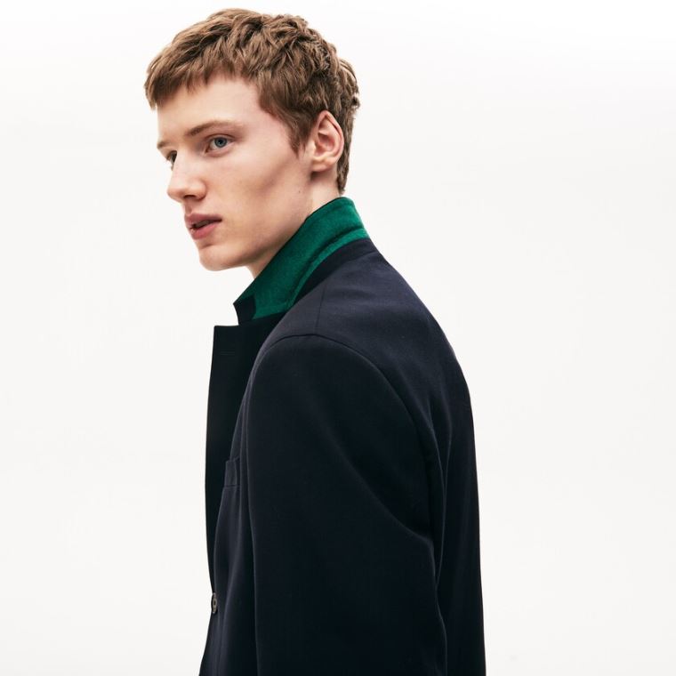 Lacoste Straight-Cut Wool Jacket Tmavě Blankyt Blankyt | AO3TX33A