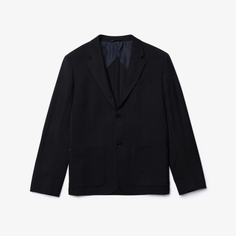 Lacoste Straight-Cut Wool Jacket Tmavě Blankyt Blankyt | AO3TX33A