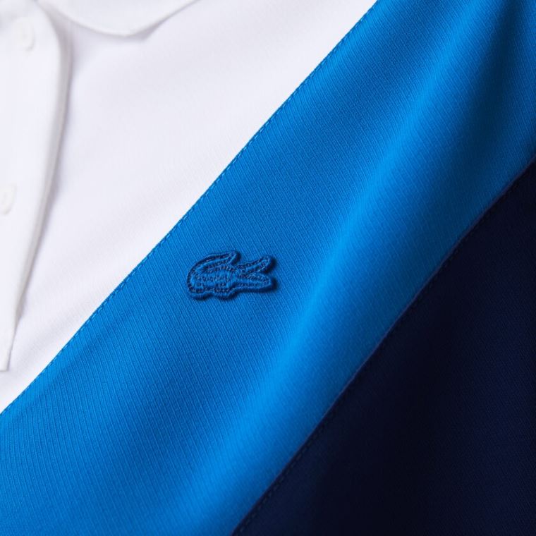 Lacoste Straight fit Colourblock Flowy And Lehké Polo Blankyt Bílé | prt5c0Ah