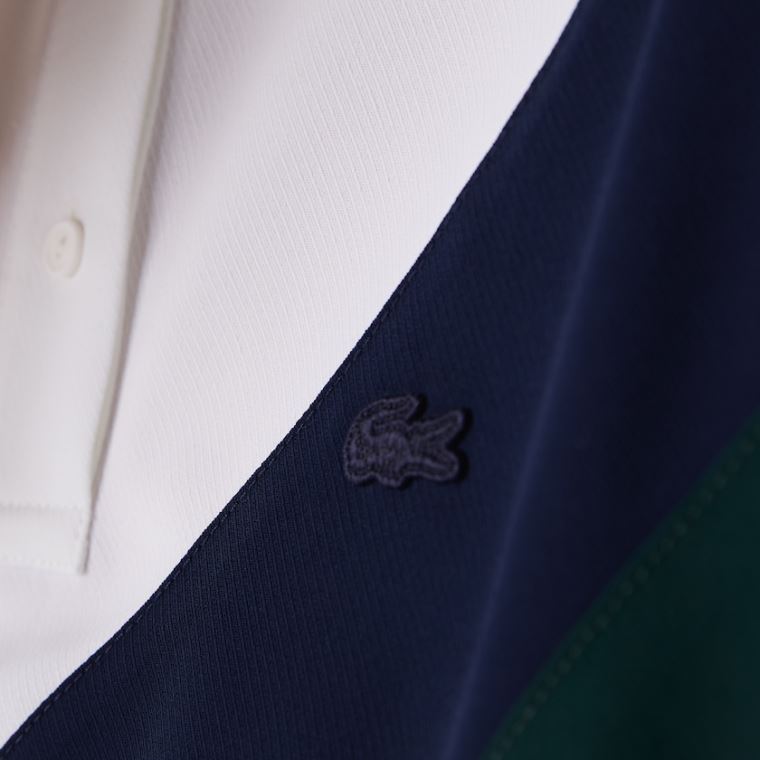 Lacoste Straight fit Colourblock Flowy And Lehké Polo Zelene Tmavě Blankyt Blankyt Bílé | tjBxFpzn