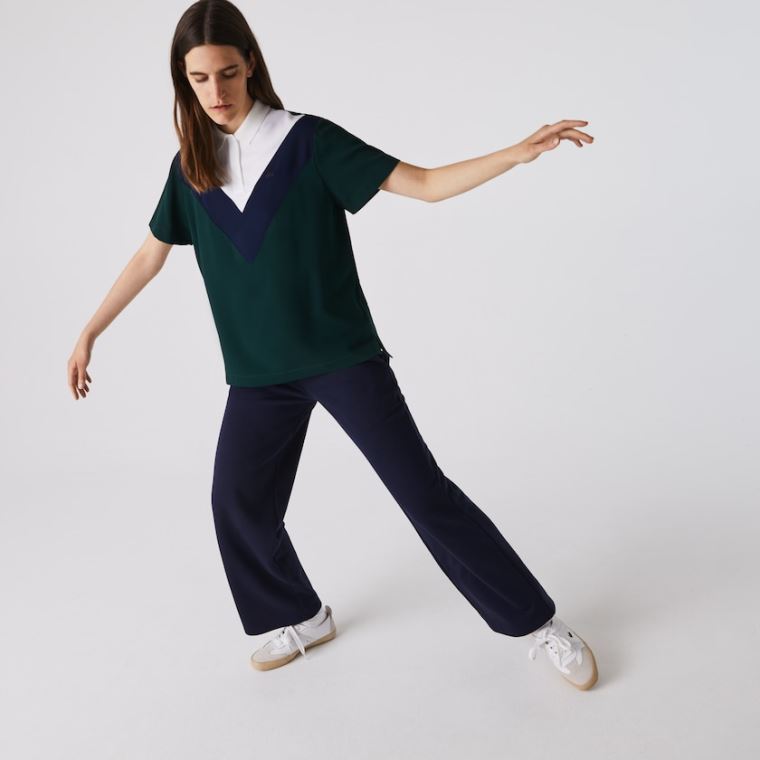 Lacoste Straight fit Colourblock Flowy And Lehké Polo Zelene Tmavě Blankyt Blankyt Bílé | tjBxFpzn