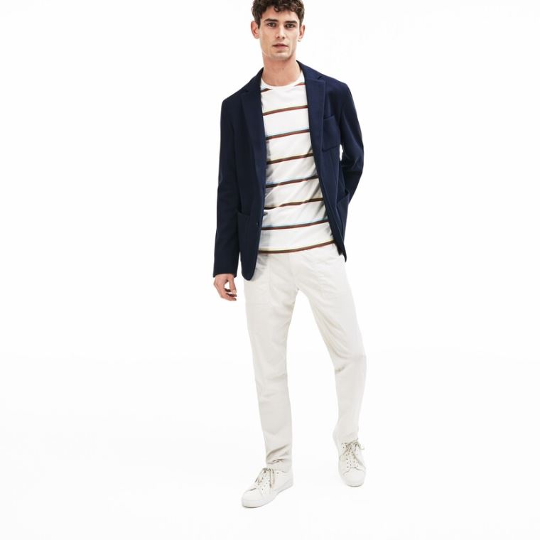 Lacoste Stretch Bavlněné Jersey Piqué Blazer Tmavě Blankyt Blankyt | YQPtuNJT