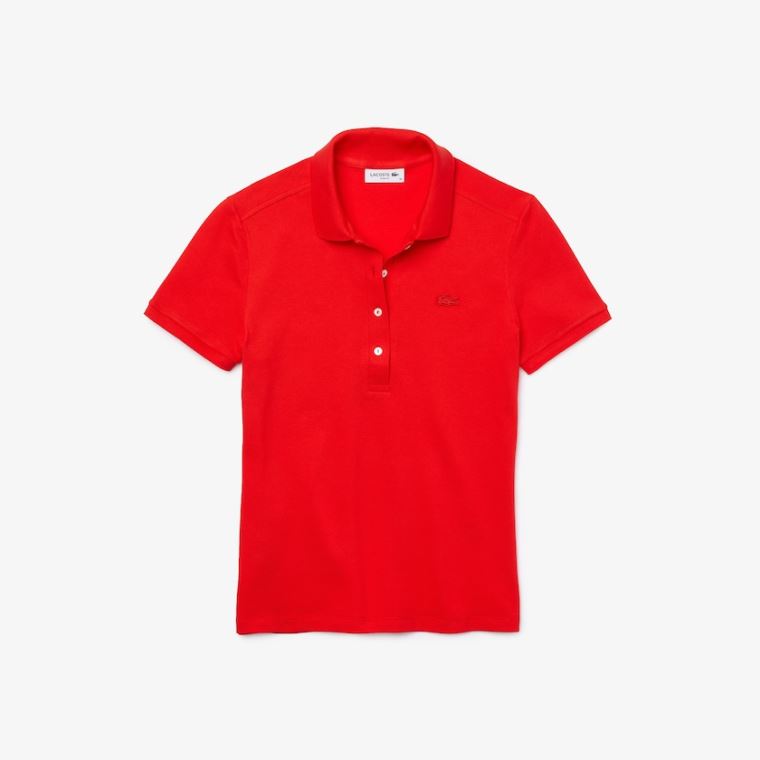 Lacoste Stretch Bavlněné Piqué Polo Shirt Červené | 6eFBFlaf