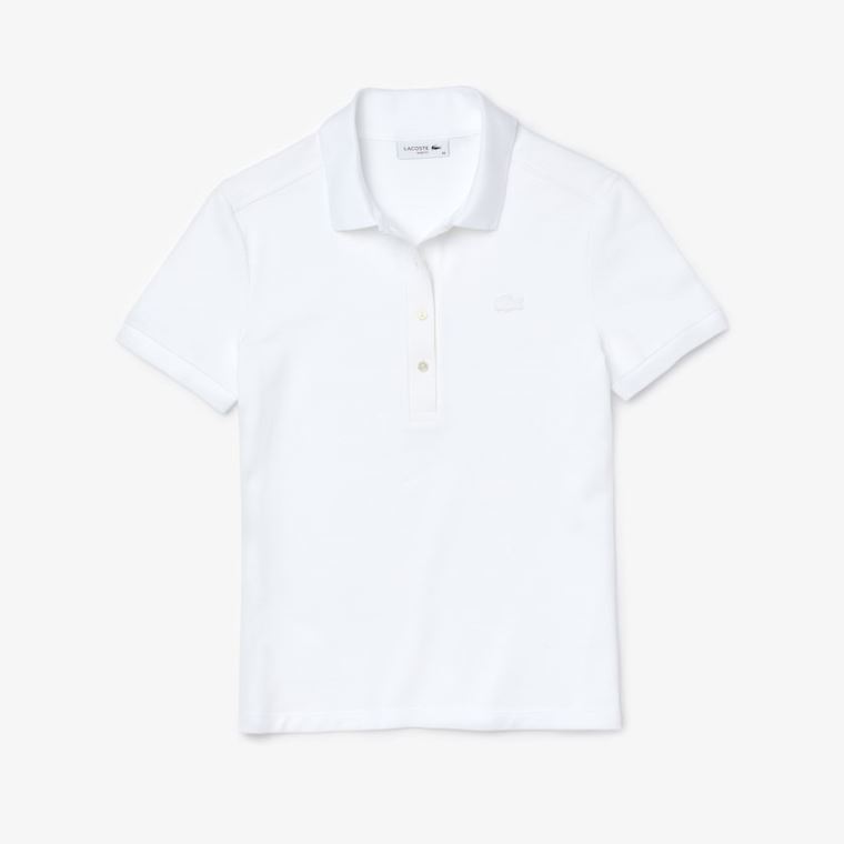 Lacoste Stretch Bavlněné Piqué Polo Shirt Bílé | J7JIRyNy