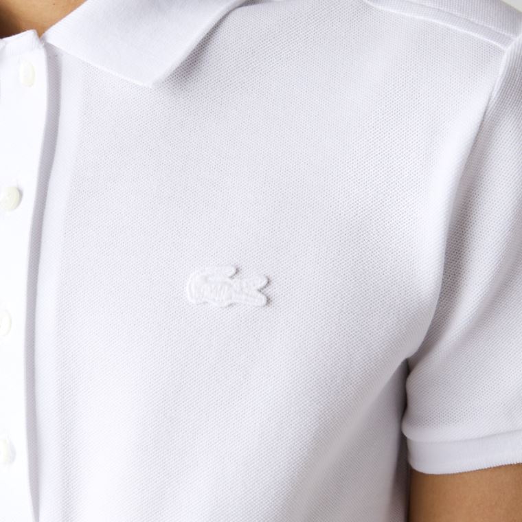 Lacoste Stretch Bavlněné Piqué Polo Shirt Bílé | J7JIRyNy