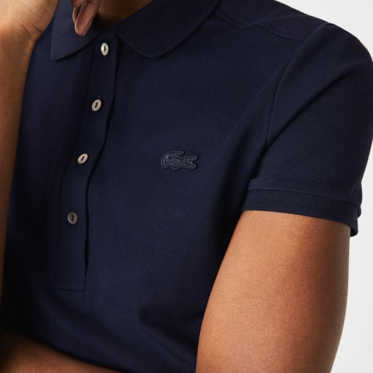 Lacoste Stretch Bavlněné Piqué Polo Shirt Tmavě Blankyt Blankyt | Orl5ddVn