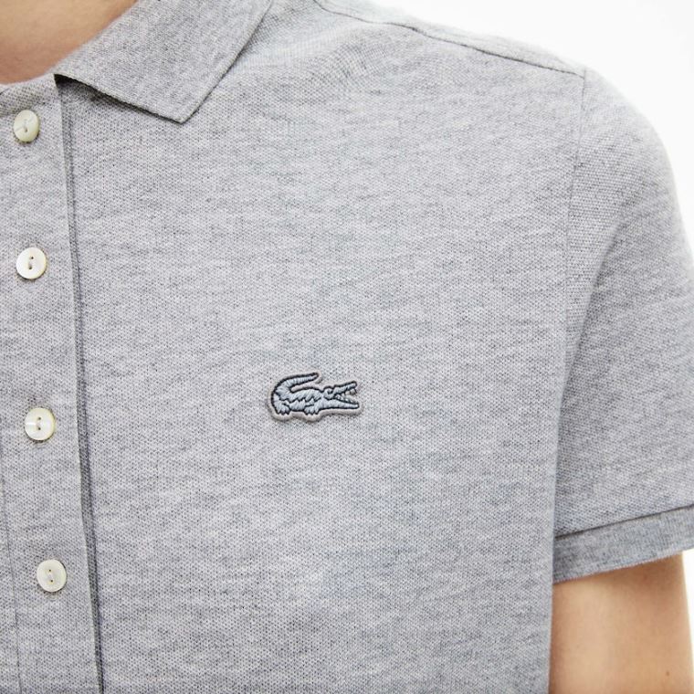 Lacoste Stretch Bavlněné Piqué Polo Shirt Šedé | ke2z1M71