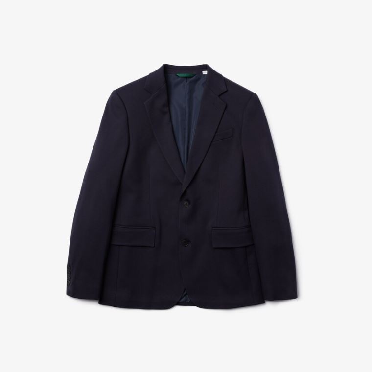 Lacoste Stretch Buttoned Straight Fit Blazer Tmavě Blankyt Blankyt | uZpem2Hy