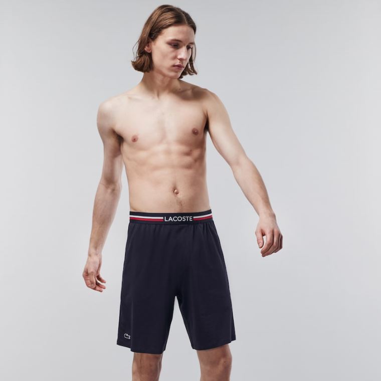 Lacoste Striped-Pasem Long Boxerské Briefs Tmavě Blankyt Blankyt | eDA8Lirf