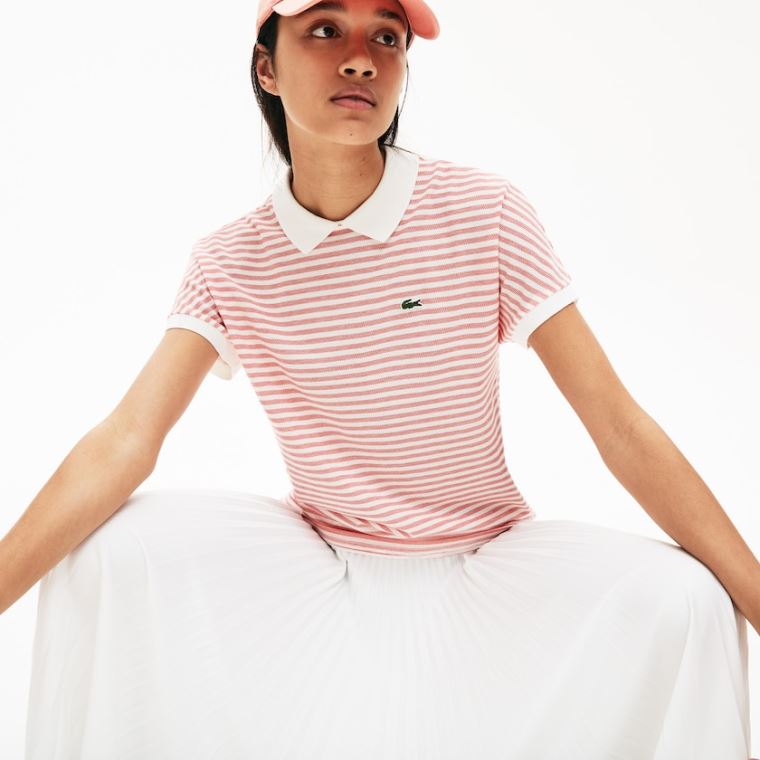 Lacoste Striped Polo Červené Bílé | lfJzlAJQ