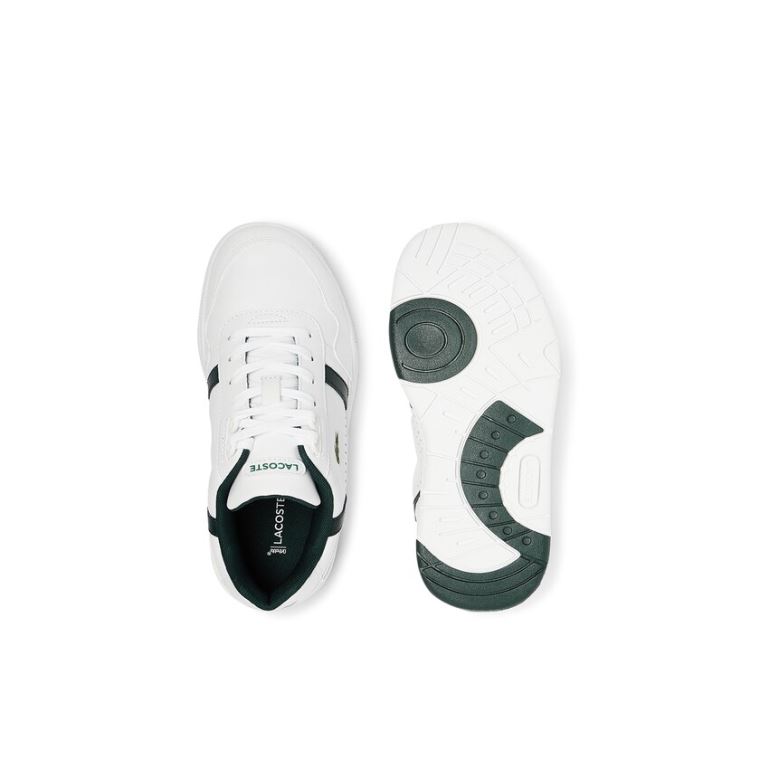 Lacoste T-Clip Læder and Syntetická Perforated Sneakers Bílé | JLJ11Bkq