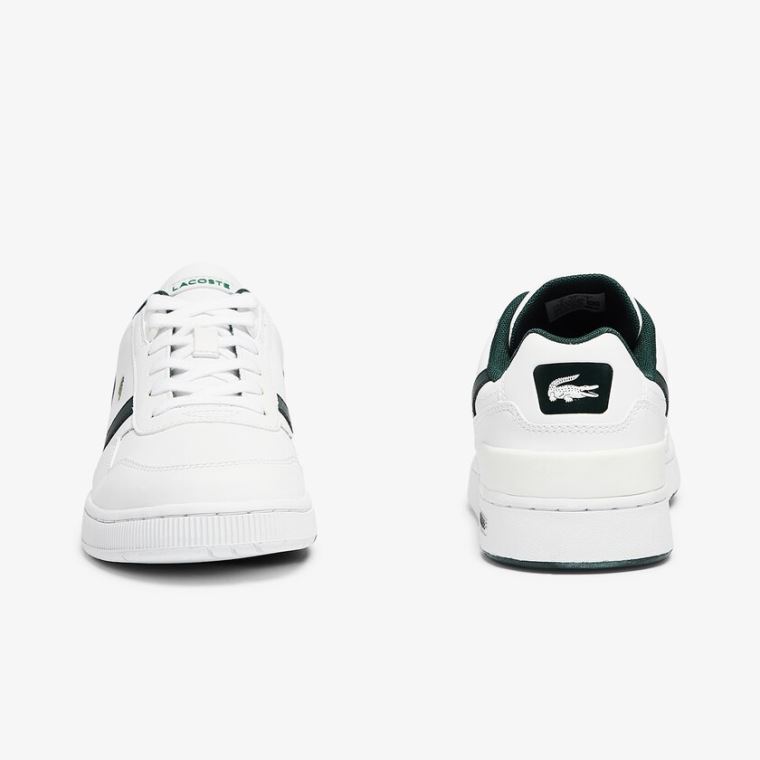 Lacoste T-Clip Læder and Syntetická Perforated Sneakers Bílé | JLJ11Bkq