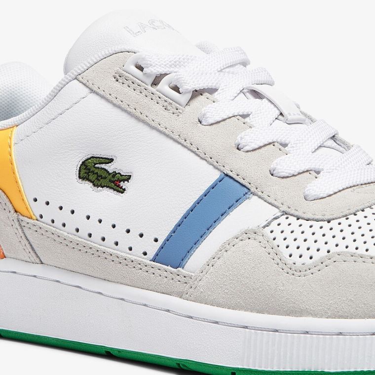 Lacoste T-Clip Læder x Polaroid Sneakers Bílé Zelene | FHwKoitW